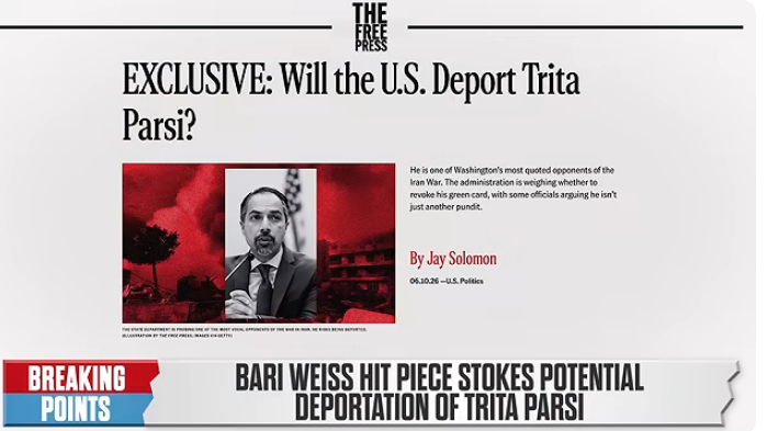 Bari Weiss Tries To Get Trita Parsi Deported